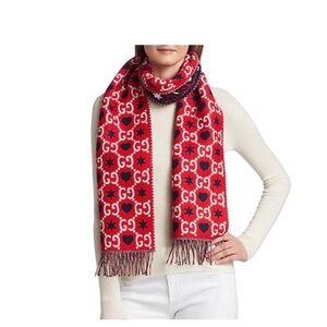Gucci | Scarf | GG Hearts Wool Scarf